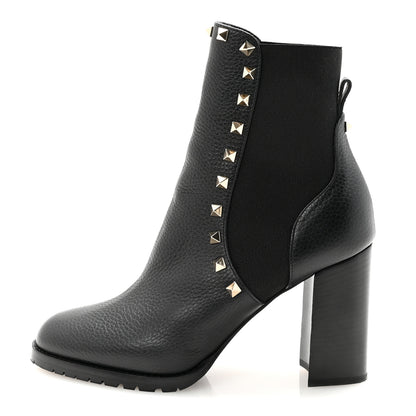 Valentino Garavani Grained Calfskin Rockstud Chelsea 80mm Ankle Boots 39 Black 1 of 10