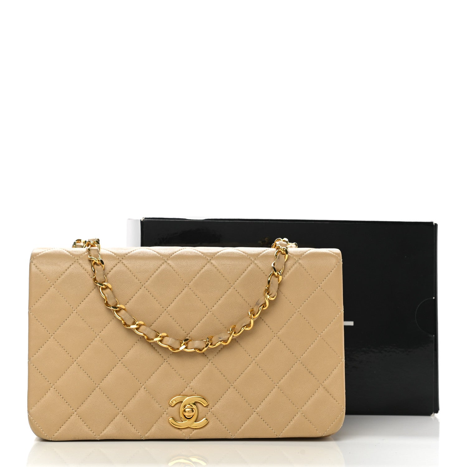 Chanel Lambskin Quilted Small Single Flap Beige 11 of 11