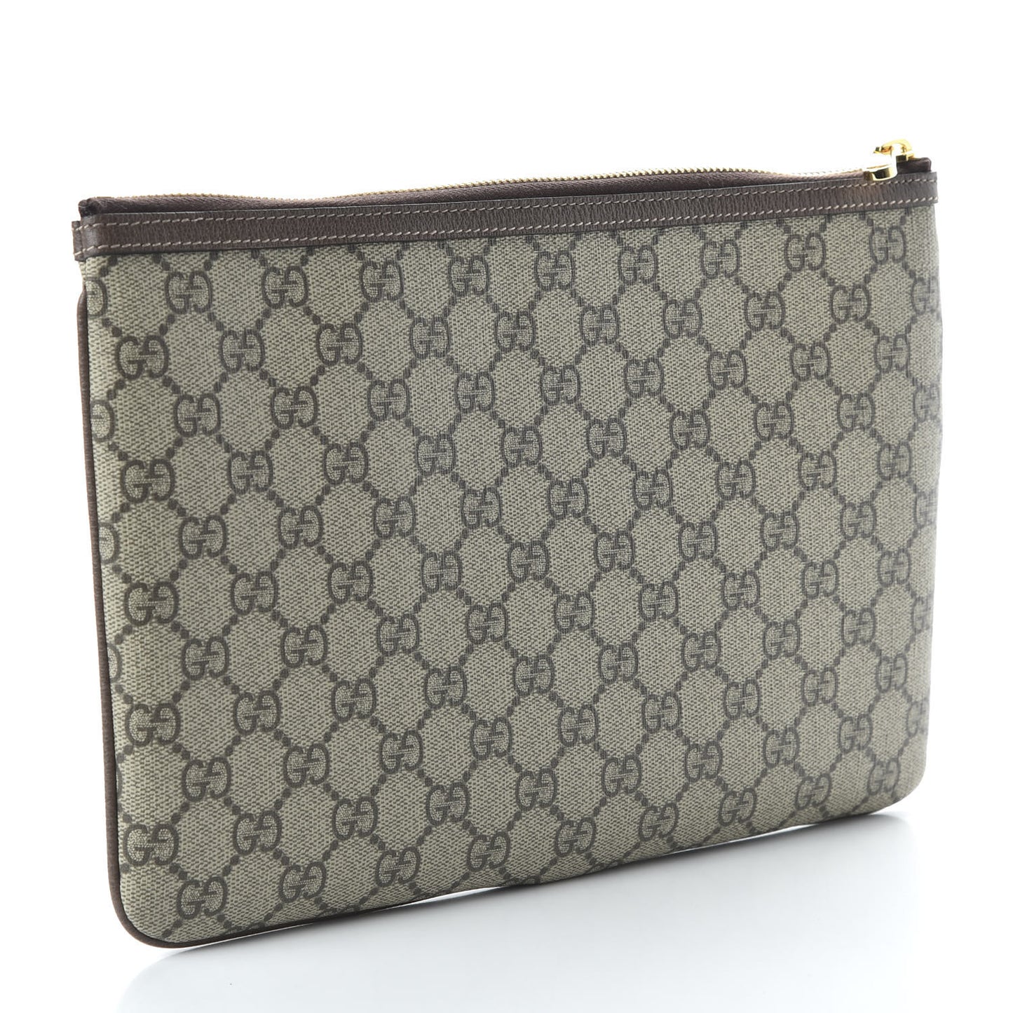 GG Supreme Monogram Large Ophidia Pouch Clutch Brown