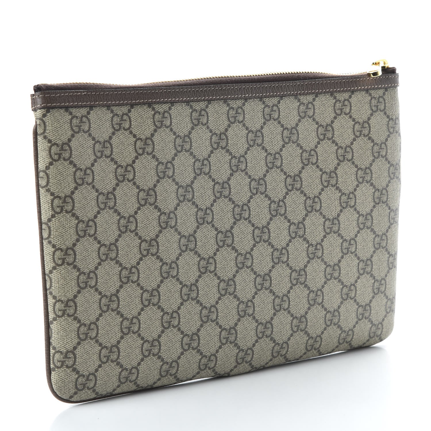 Gucci GG Supreme Monogram Large Ophidia Pouch Clutch Brown 3 of 11