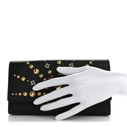 Louis Vuitton Taurillon Studded Sol Capucines Wallet Black 2 of 7