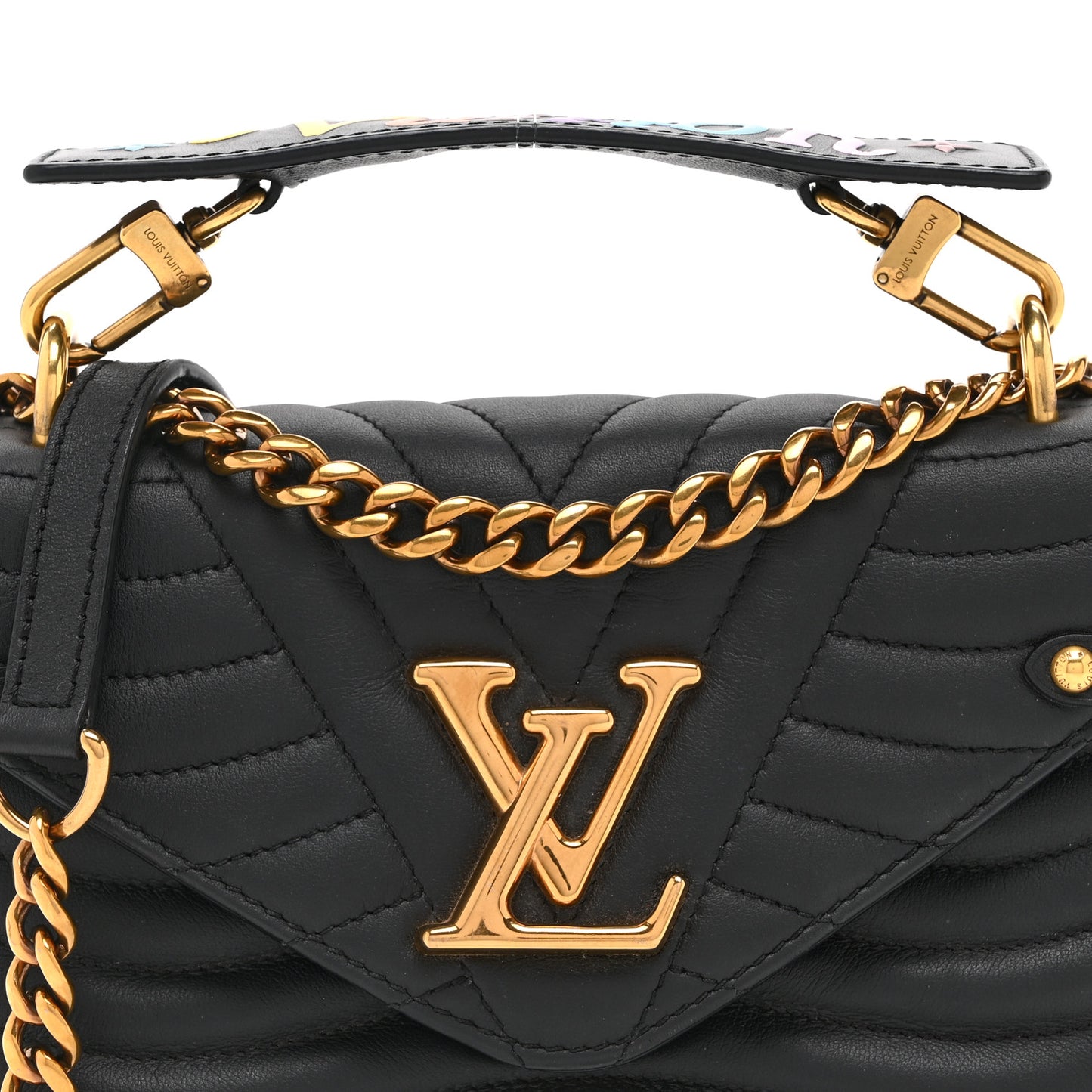 Calfskin New Wave Chain PM Black