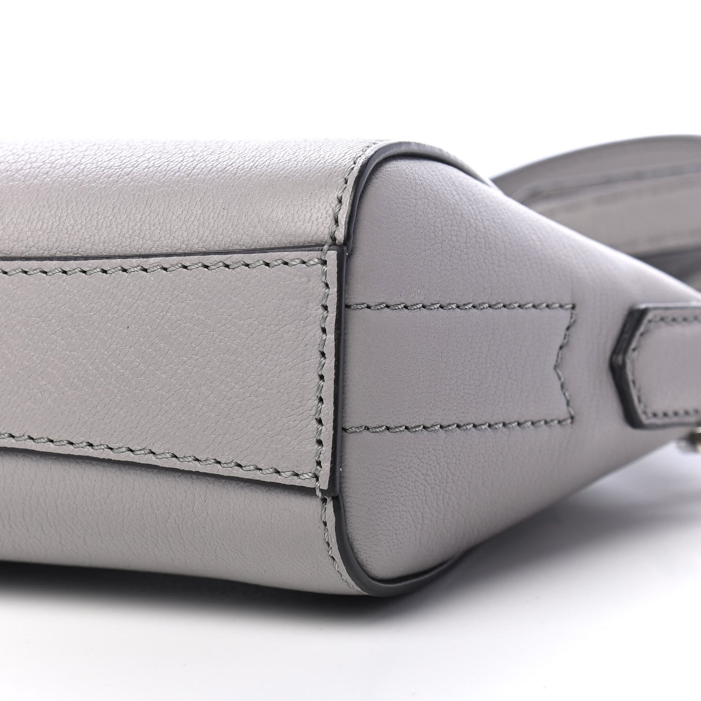 Sugar Goatskin Nano Antigona Pearl Grey