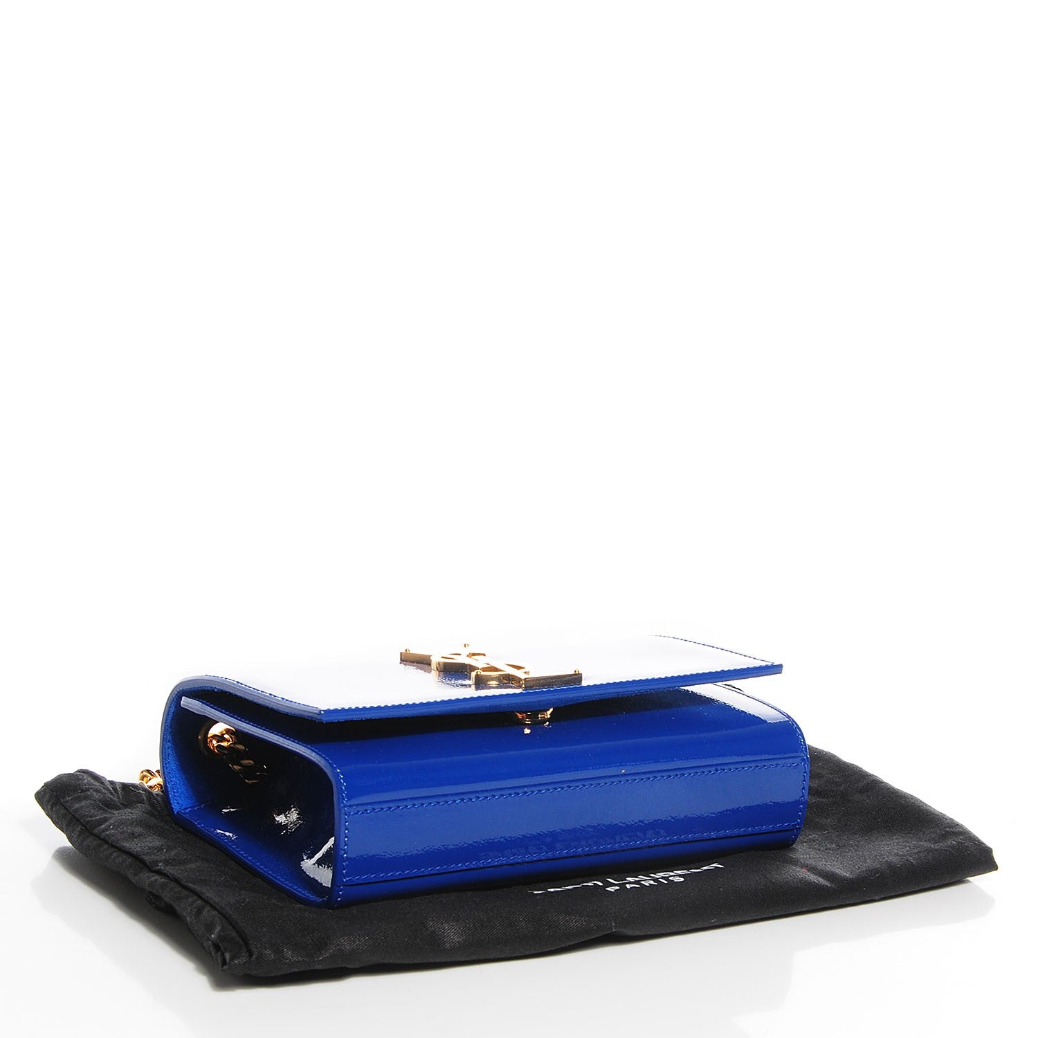 Saint Laurent Patent Small Classic Monogram Satchel Royal Blue 4 of 8