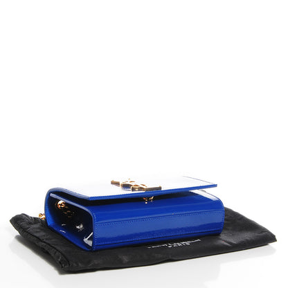 Saint Laurent Patent Small Classic Monogram Satchel Royal Blue 4 of 8