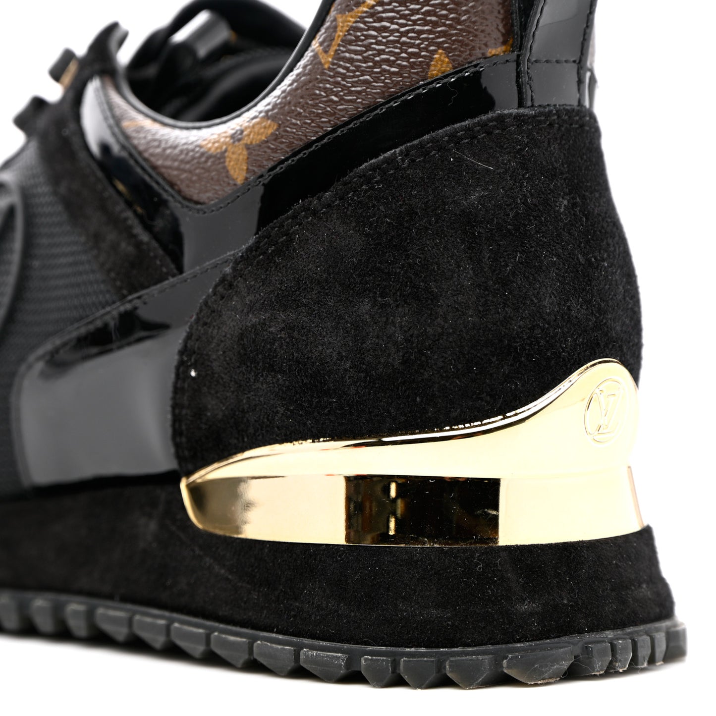 Suede Monogram Run Away Sneakers 38.5 Black