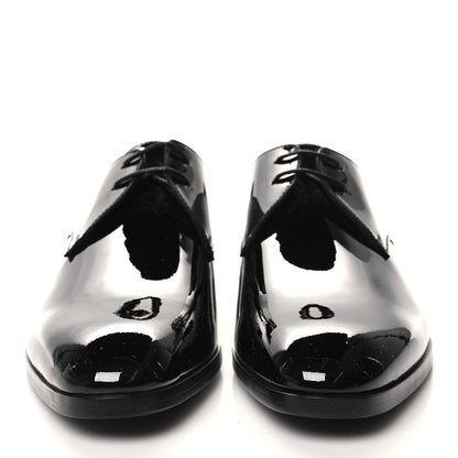 Saint Laurent Patent Baltimora Lace Up Derby Shoes 40 Black 2 of 8
