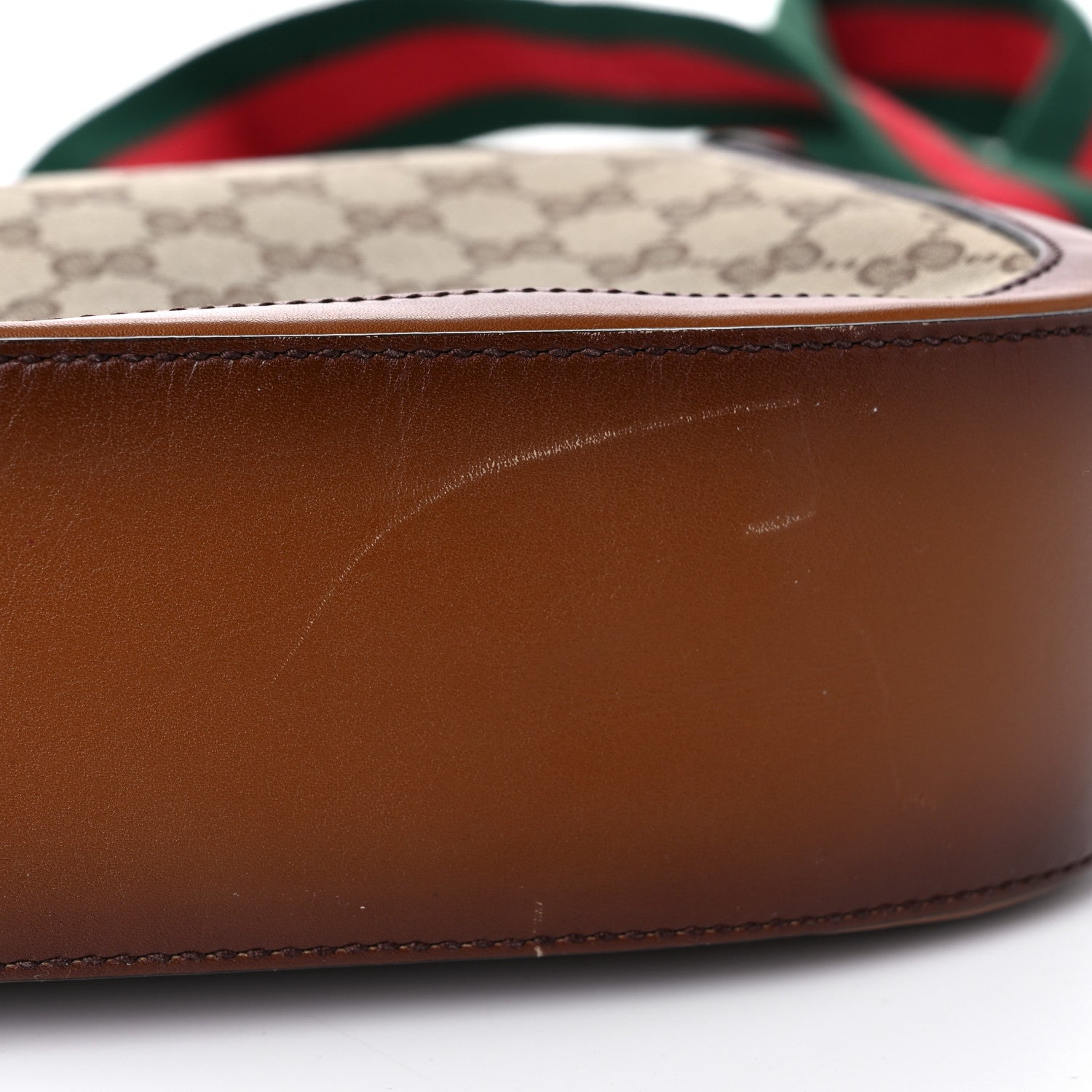 Gucci Monogram Medium Lady Web Shoulder Bag Beige Cuir 18 of 23