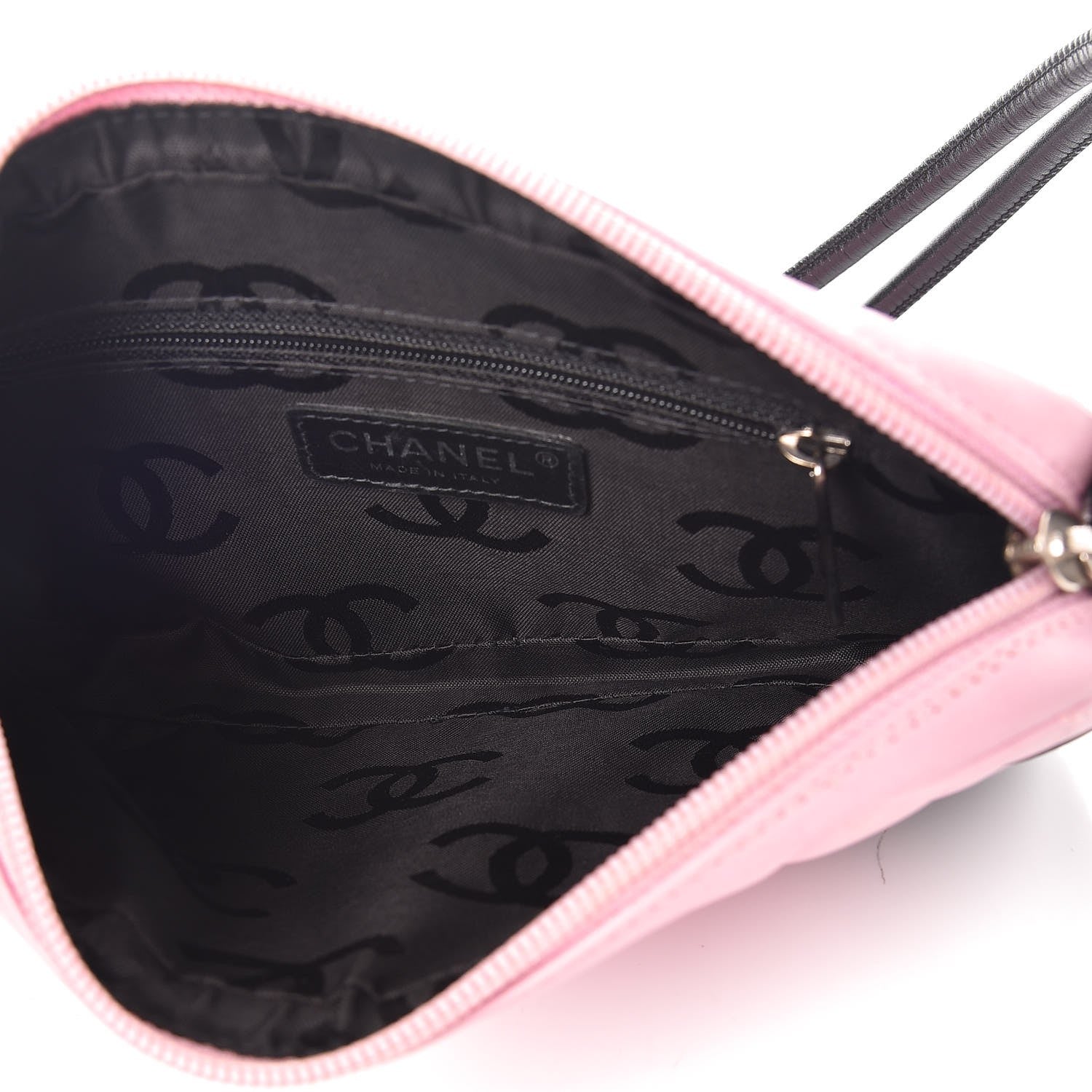 Chanel Calfskin Quilted Cambon Pochette Pink Black 5 of 14