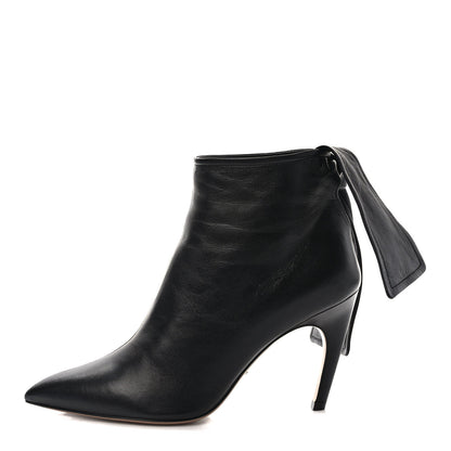 Christian Dior Lambskin La Belle D Bow Ankle Boots 36.5 Black 1 of 9
