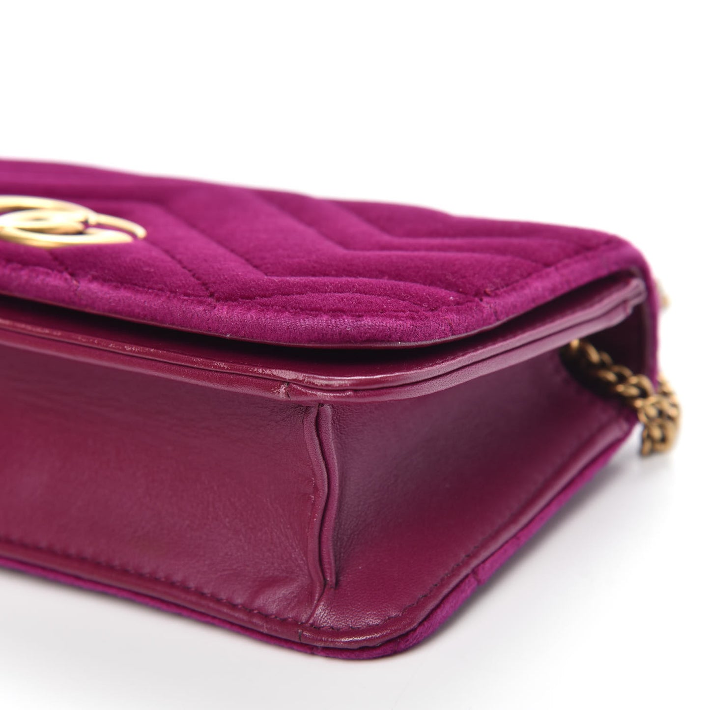 Velvet Matelasse GG Marmont Mini Bag Fuchsia Violet Cyclamen