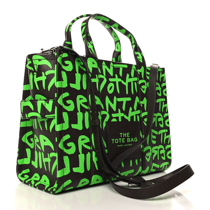 Marc Jacobs X STEPHEN SPROUSE Grained Calfskin Medium The Tote Bag Green 3 of 9