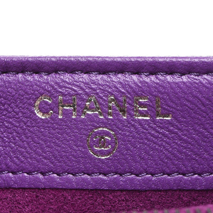 Chanel Lambskin Quilted Mini Boy Phone Holder Clutch Purple 8 of 10