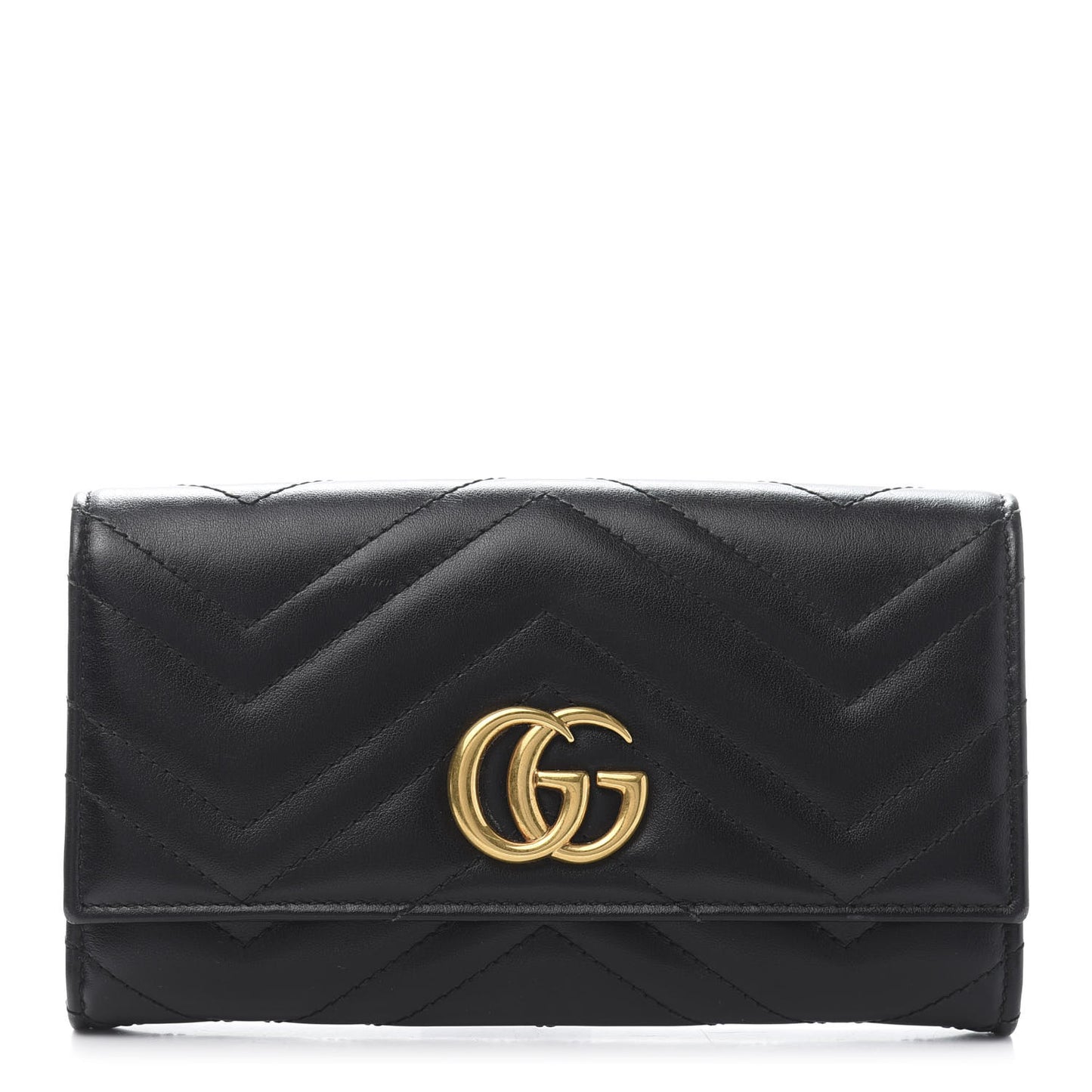 Calfskin Matelasse GG Marmont Continental Wallet Black