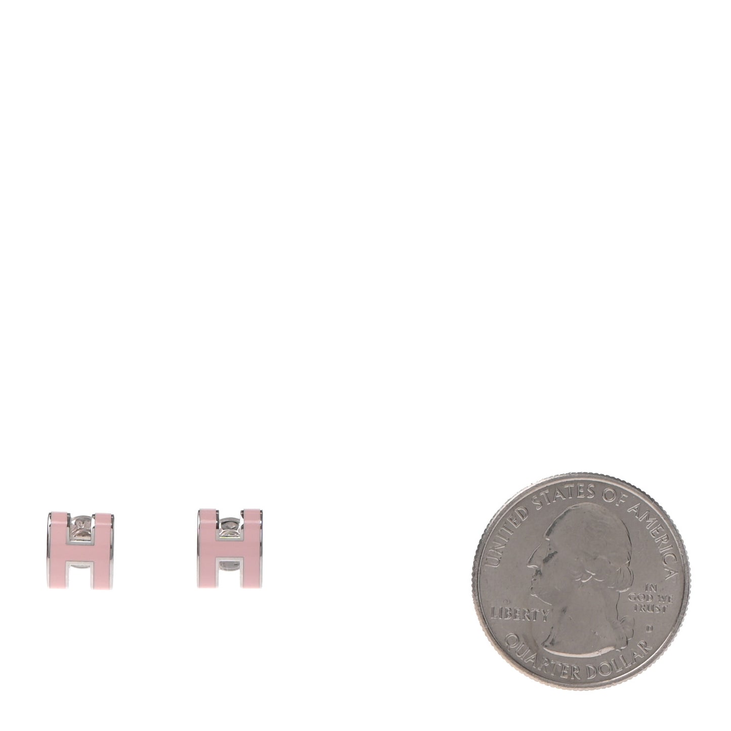 Palladium Lacquered Mini Pop H Earrings Rose Dragee