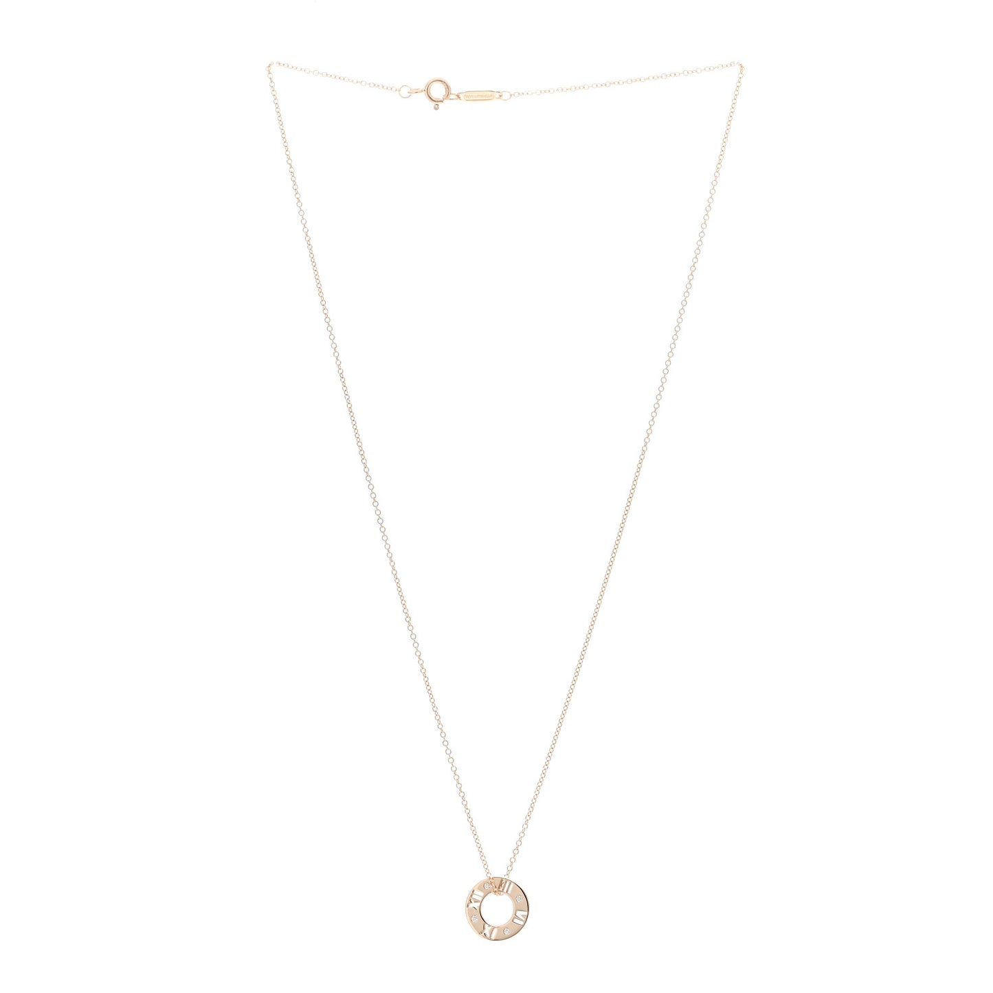18K Rose Gold Diamond Atlas Pierced Pendant Necklace