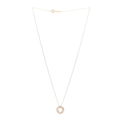 Tiffany 18K Rose Gold Diamond Atlas Pierced Pendant Necklace 3 of 4