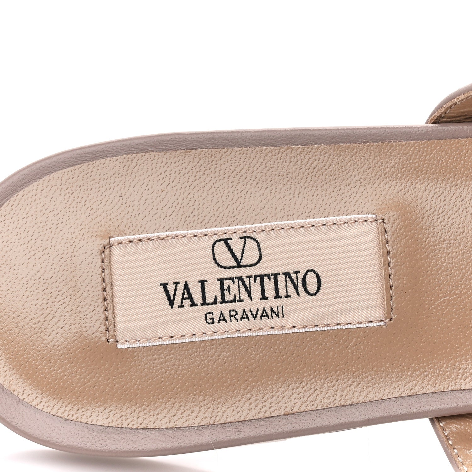 Valentino Garavani Nappa Rockstud Caged Flat Slide Sandals 40 Poudre 7 of 9