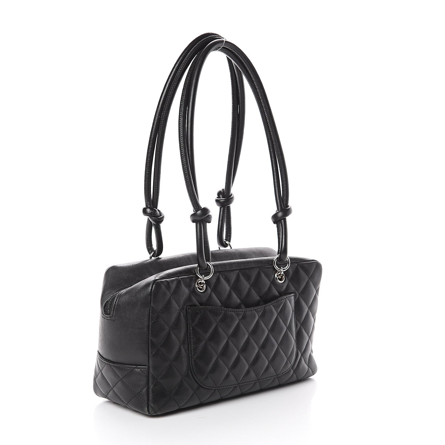 Chanel Calfskin Quilted Large Cambon Bowler Black 2 of 9