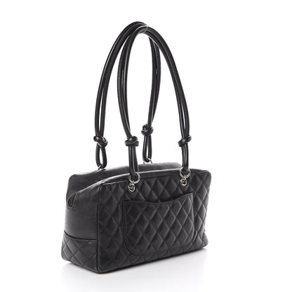Chanel Calfskin Quilted Large Cambon Bowler Black 2 of 9