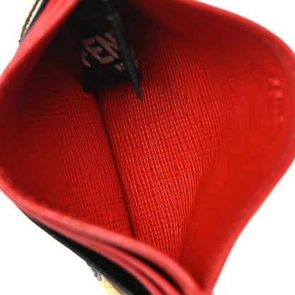 Fendi Vitello Elite Monster Eyes Card Holder Black Yellow Red 5 of 8