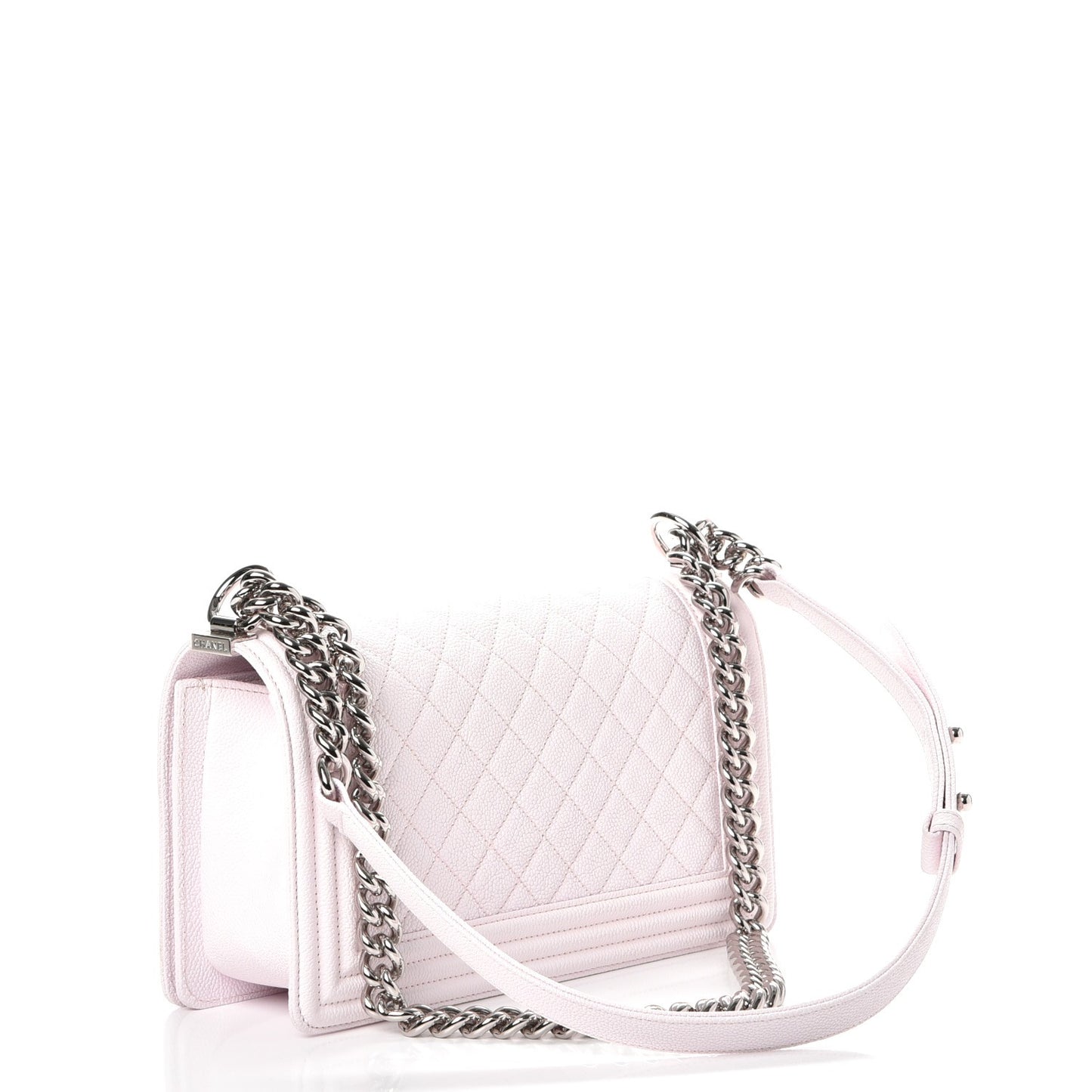 Caviar Quilted Medium Boy Flap White