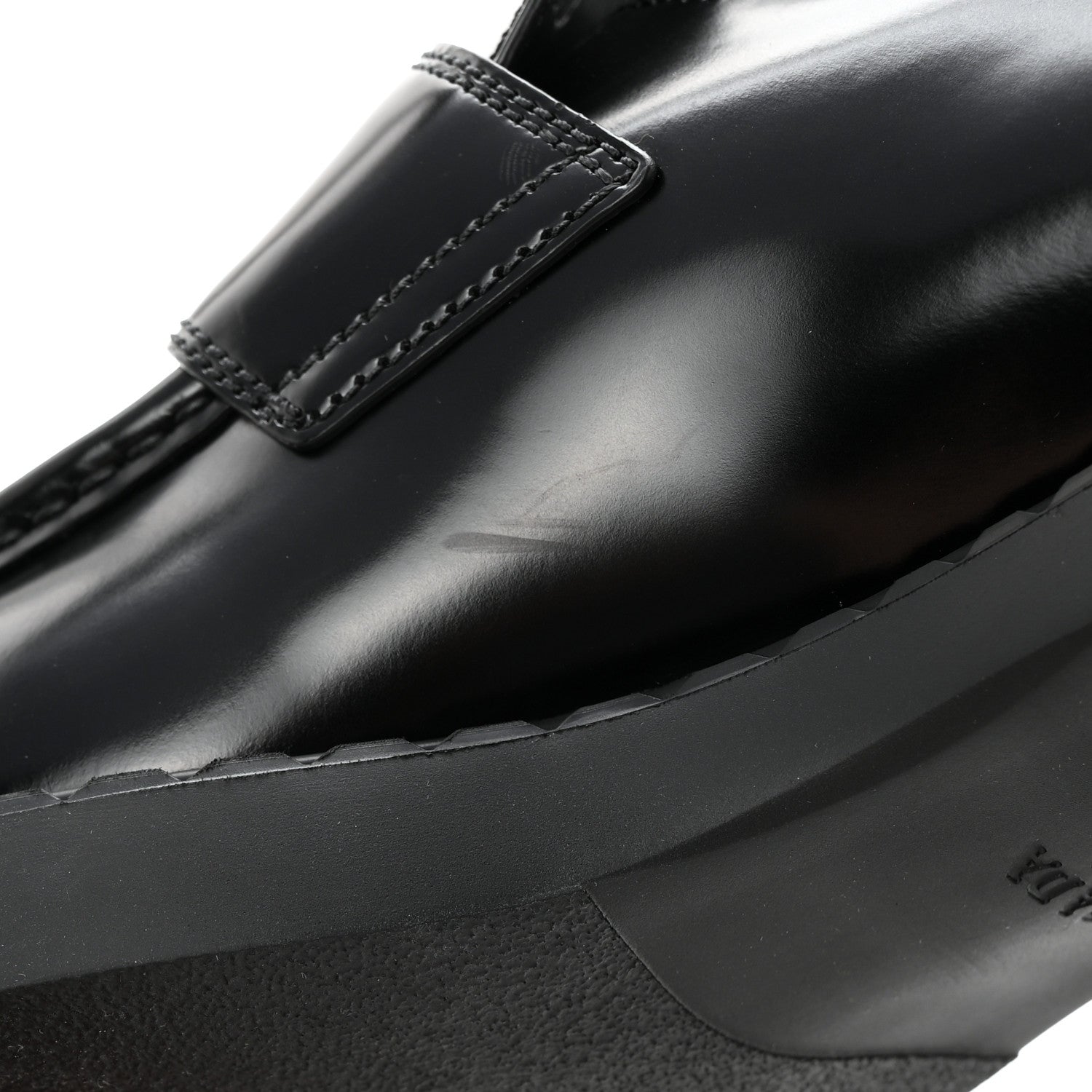Prada Spazzolato Metal Triangle Logo 50mm Loafers 40 Black 11 of 11