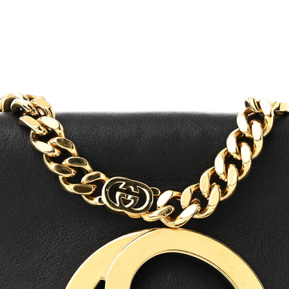 Gucci Roxy Calfskin Blondie Chain Shoulder Flap Bag Black 8 of 10