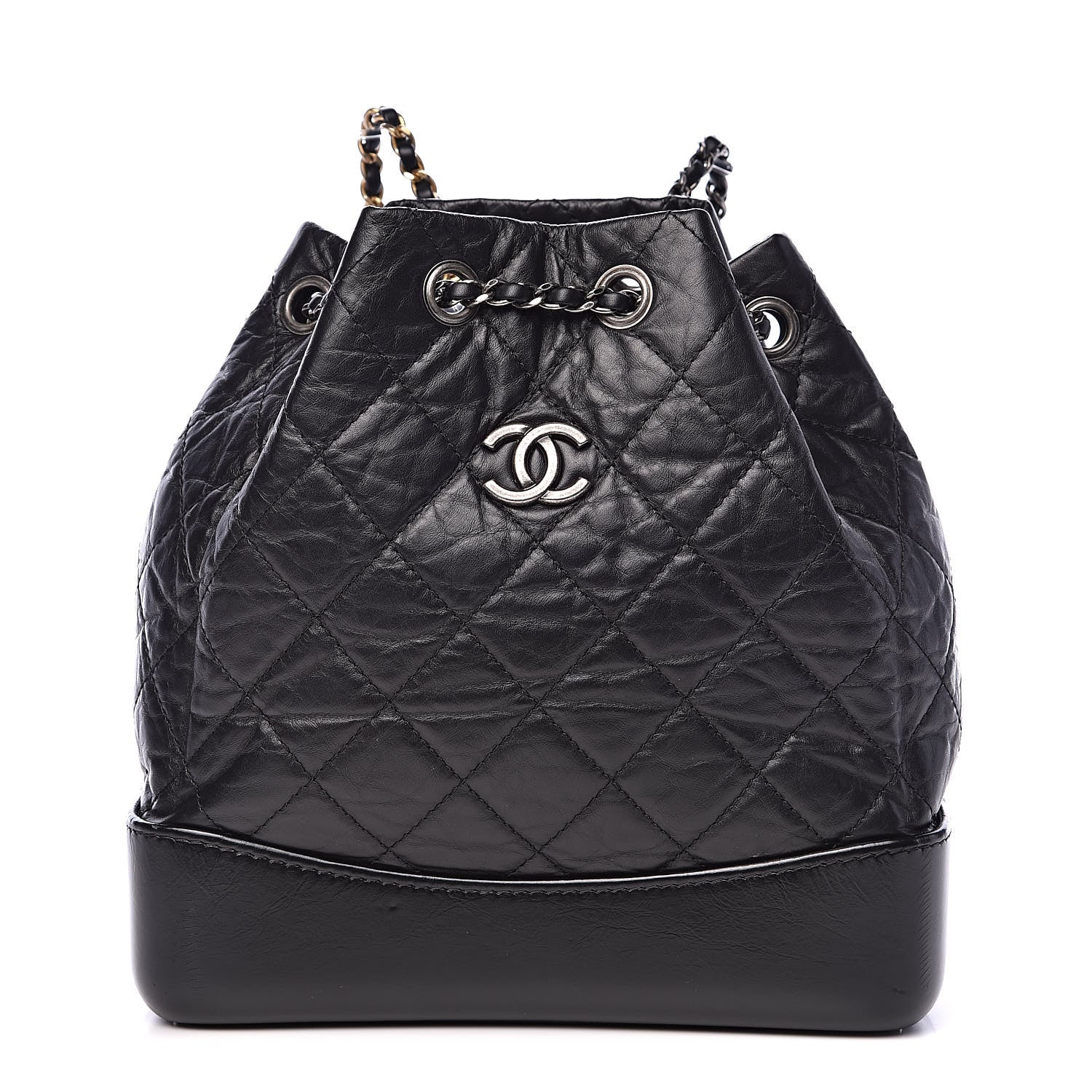 Chanel Aged Calfskin Quilted Small Gabrielle Backpack Black 1 of 12