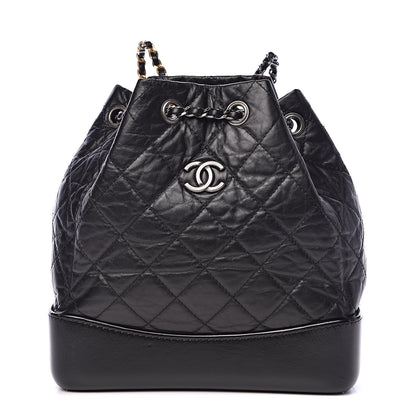 Chanel Aged Calfskin Quilted Small Gabrielle Backpack Black 1 of 12
