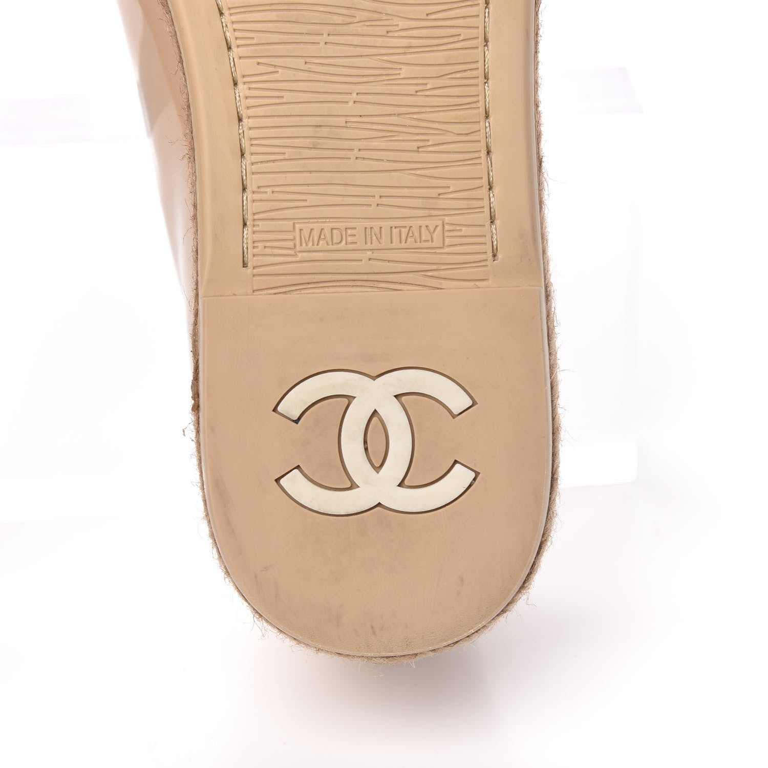 Chanel Patent CC Loafers Espadrille 39 Beige 6 of 10