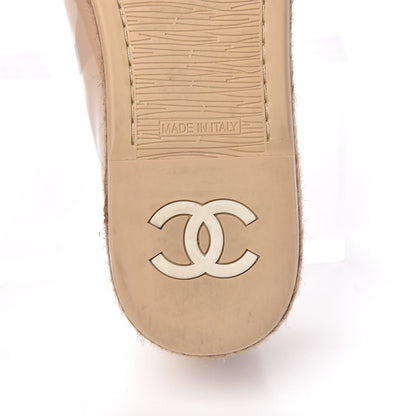Chanel Patent CC Loafers Espadrille 39 Beige 6 of 10