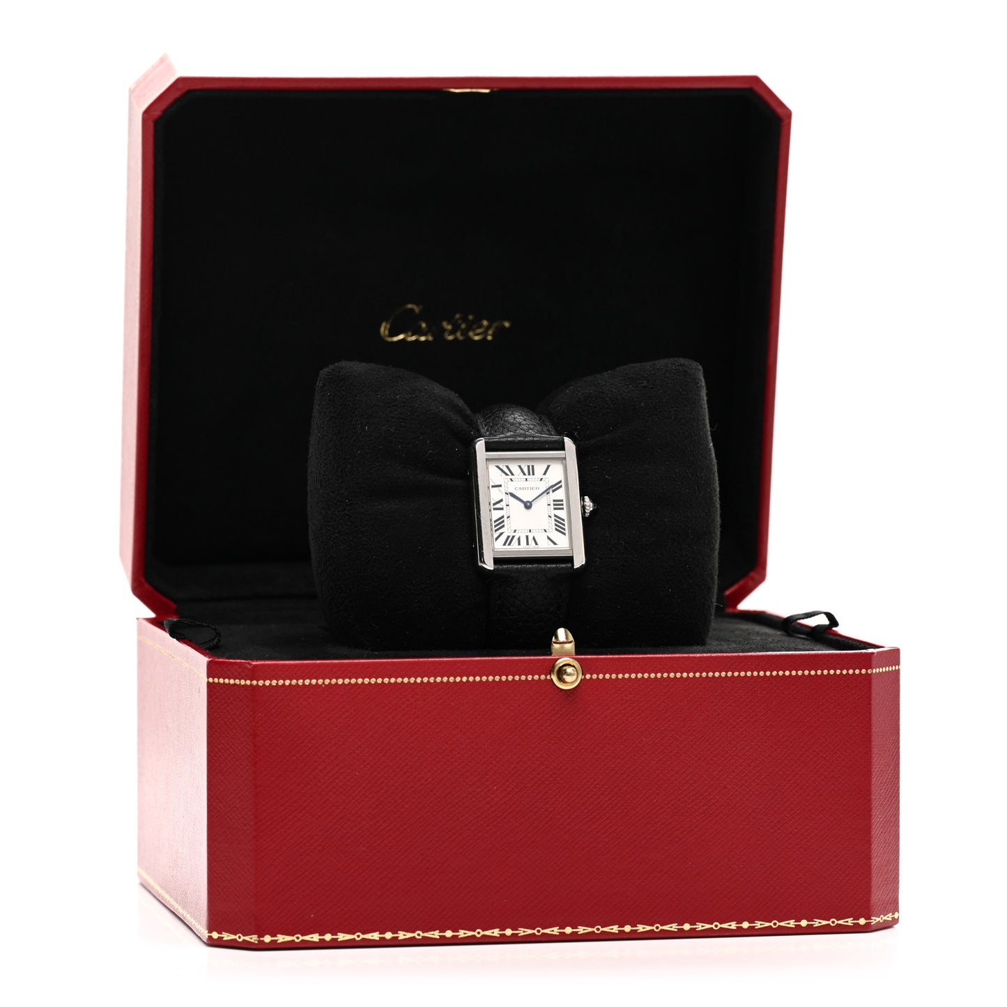 Stainless Steel Calfskin 24mm Tank Solo Quartz Watch