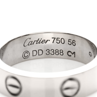 Cartier 18K White Gold 5.5mm LOVE Ring 56 7.75 4 of 4
