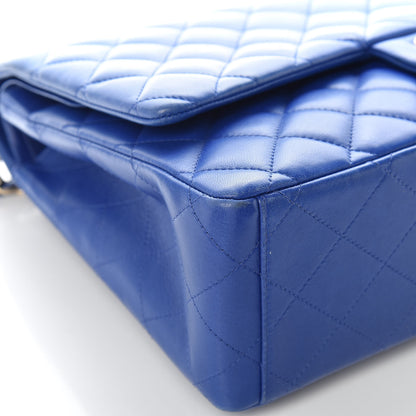 Chanel Lambskin Quilted Maxi Double Flap Blue 14 of 19
