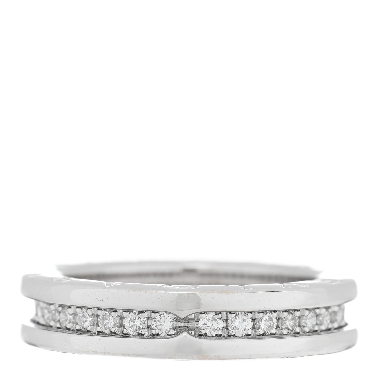 Bulgari 18K White Gold Diamond B.Zero1 One-Band Pave Ring 53/6.25 3 of 4