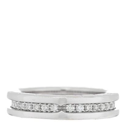 Bulgari 18K White Gold Diamond B.Zero1 One-Band Pave Ring 53/6.25 3 of 4