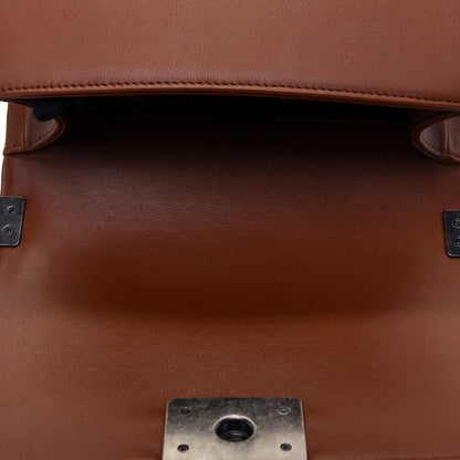 Chanel Calfskin Embossed Small Cordoba Boy Flap Brown 12 of 15