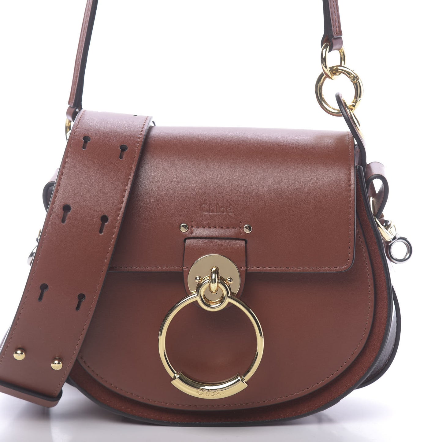 Calfskin Small Tess Bag Sepia Brown