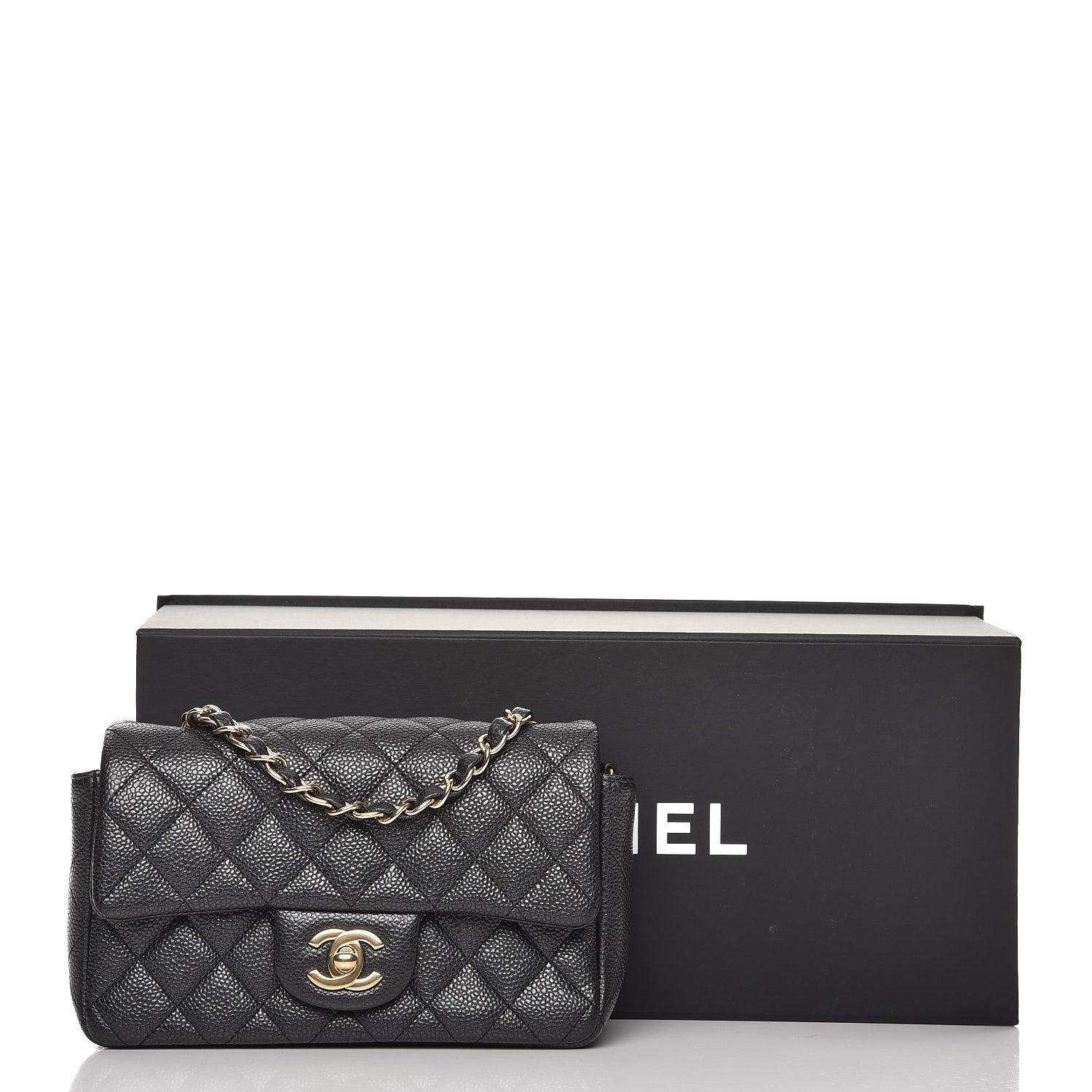 Chanel Caviar Quilted Mini Rectangular Flap Dark Charcoal 8 of 8