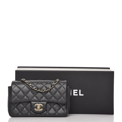 Chanel Caviar Quilted Mini Rectangular Flap Dark Charcoal 8 of 8