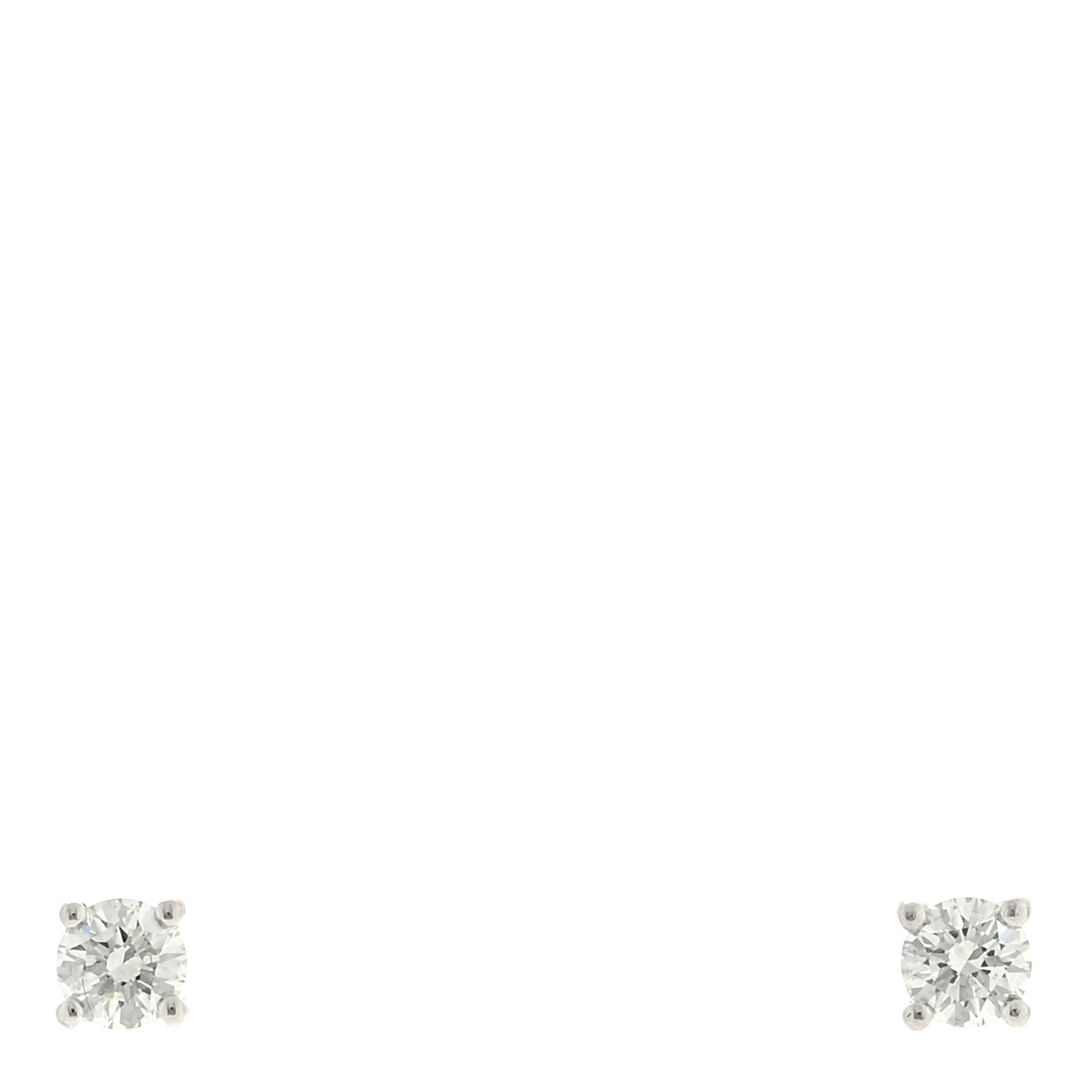 Tiffany Platinum Diamond .22ctw Solitaire Earrings 1 of 4