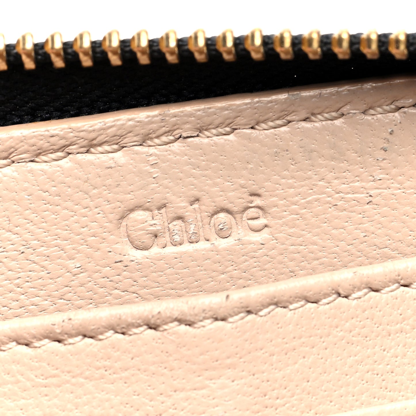 Grained Calfskin Marcie Long Zip Around Wallet Black