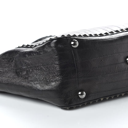 Valentino Garavani Eel Skin Medium Rockstud Tote Black 7 of 10