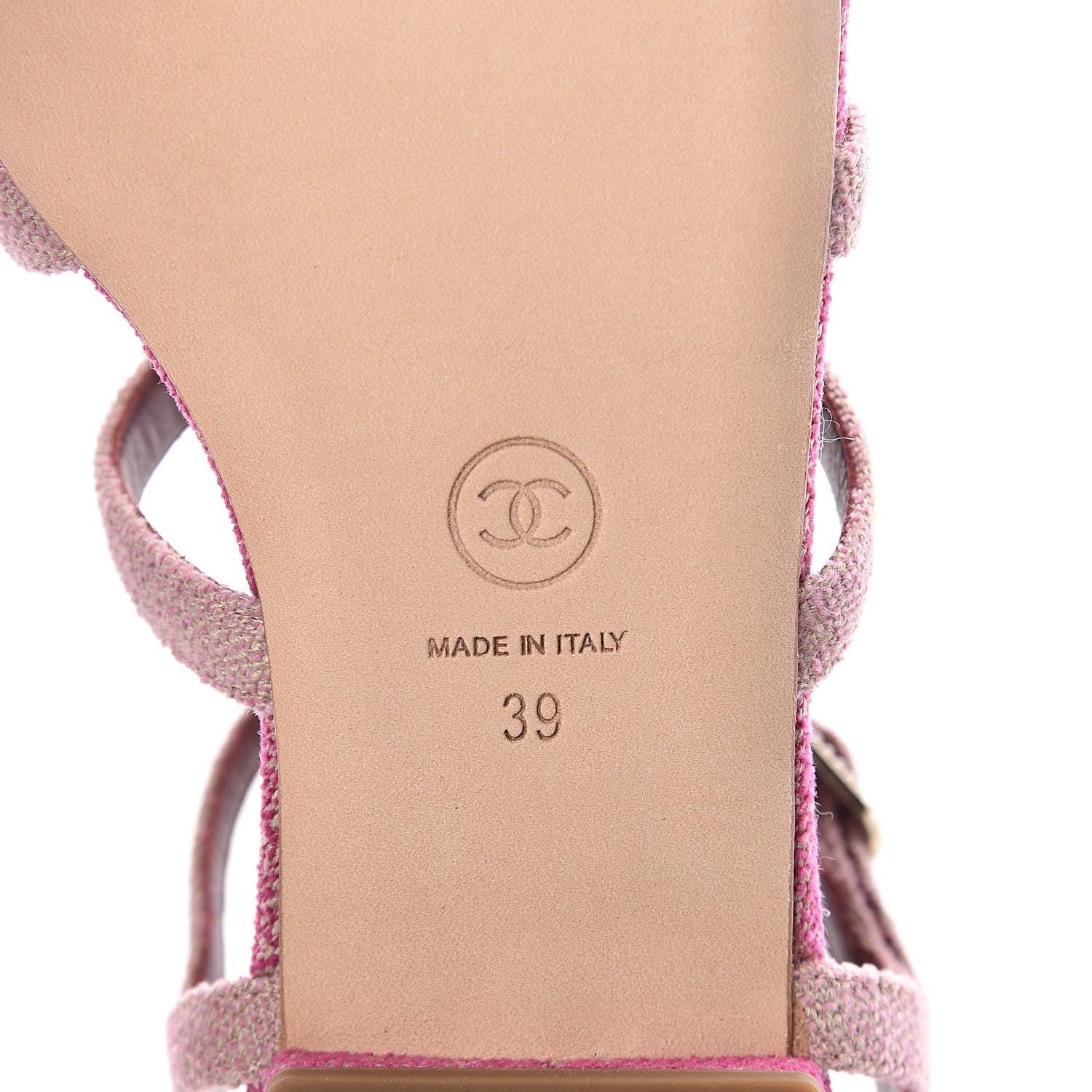 Chanel Fabric Embellished Sandals 39 Pink 6 of 7