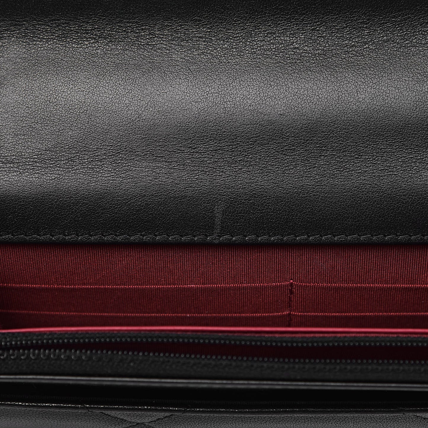 Goatskin Quilted 19 Wallet On Chain WOC Black