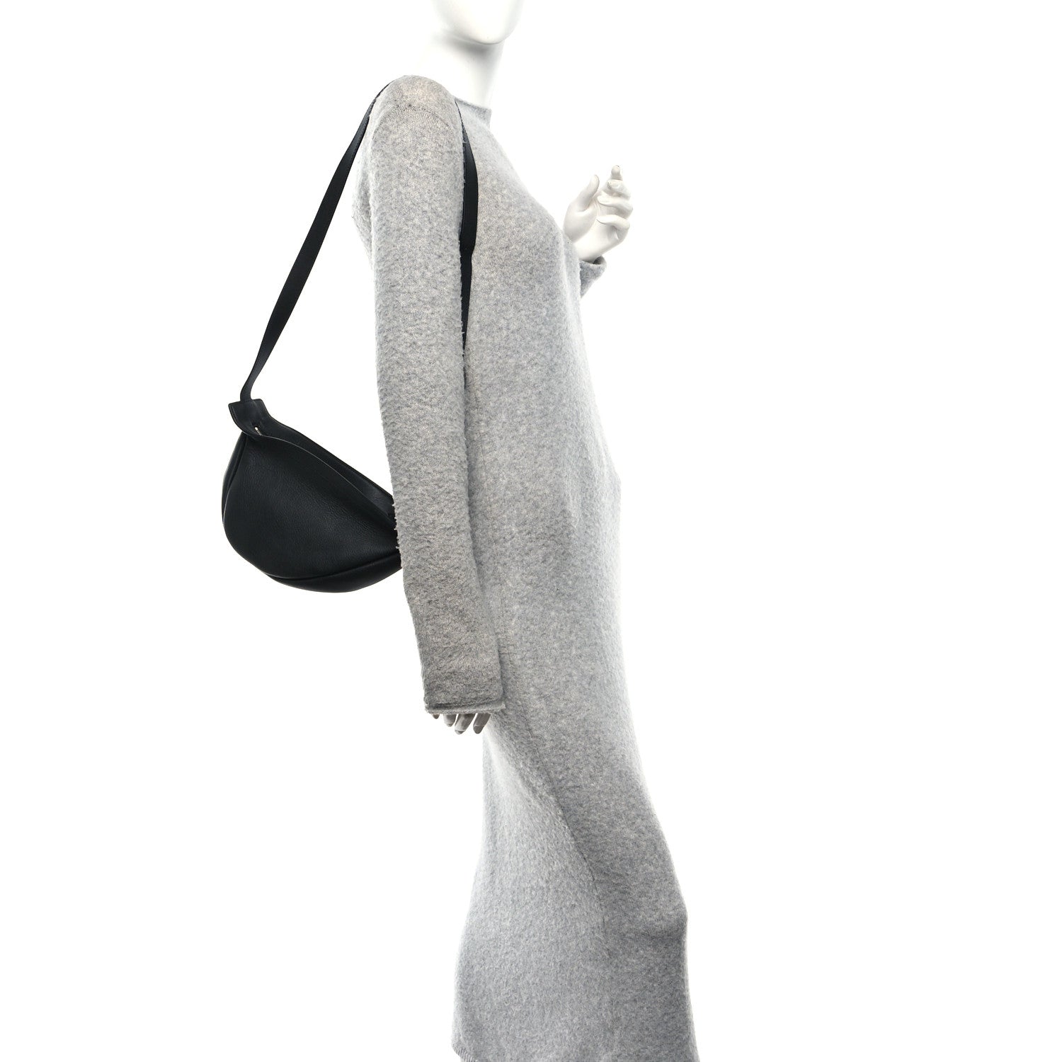 The Row Grained Calfskin Small Slouchy Banana Bag Black 2 of 9