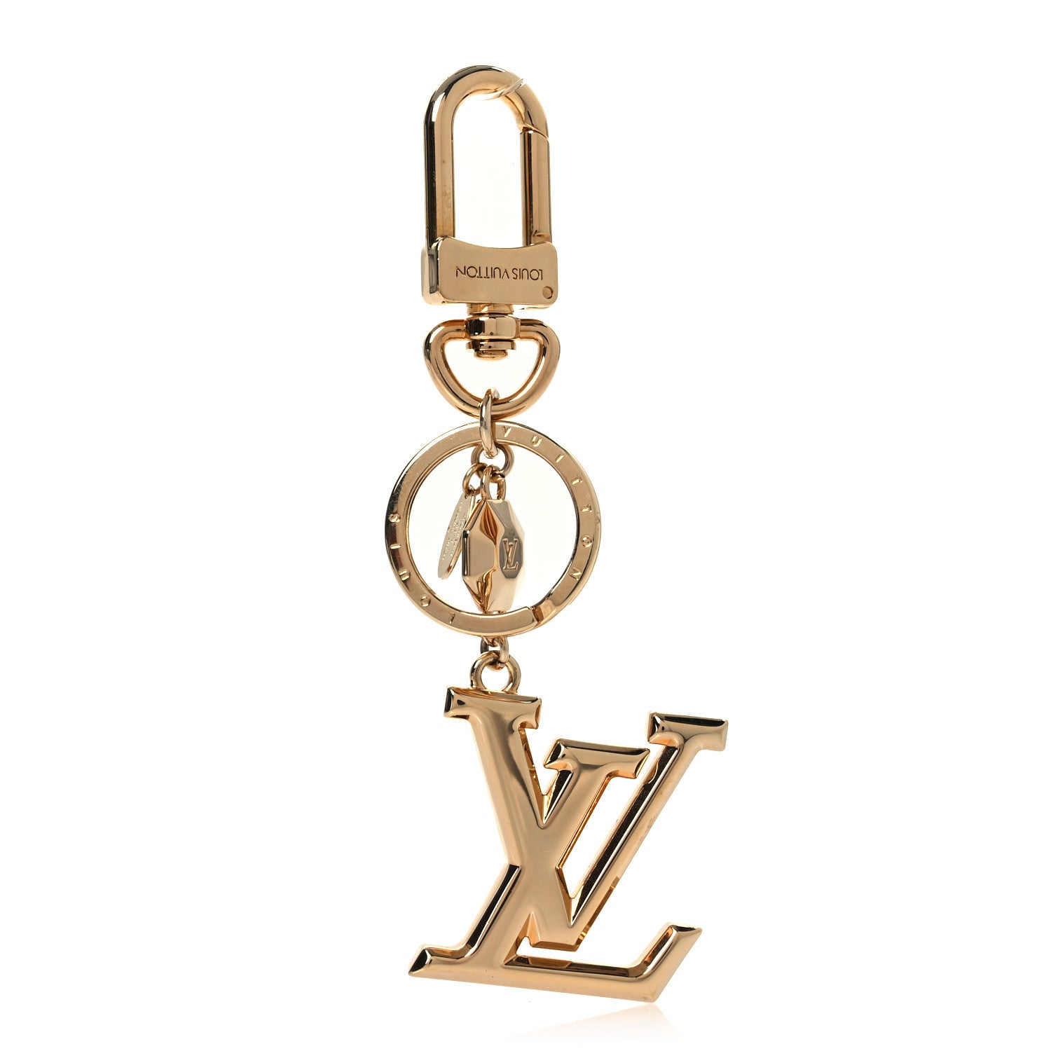 Louis Vuitton LV Facettes Bag Charm Key Holder Gold 1 of 4