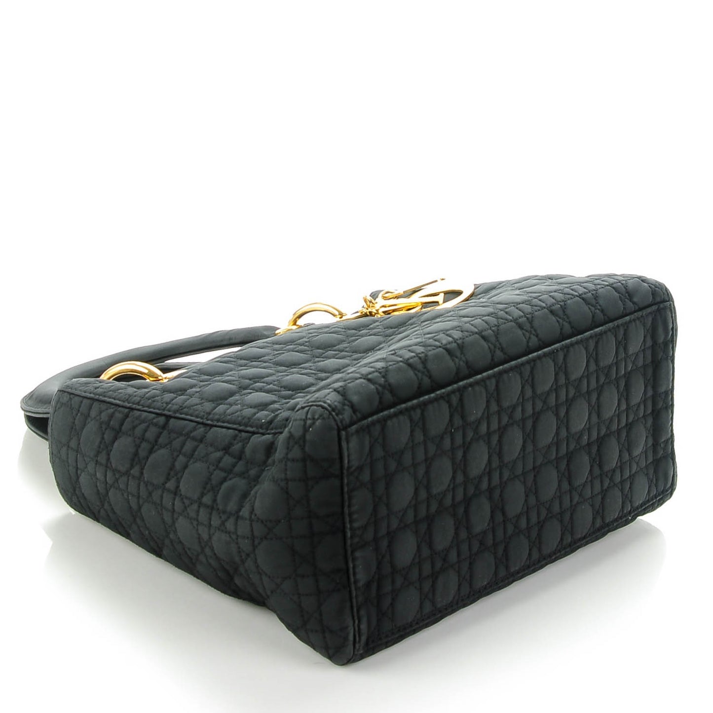 Nylon Cannage Medium Lady Dior Black