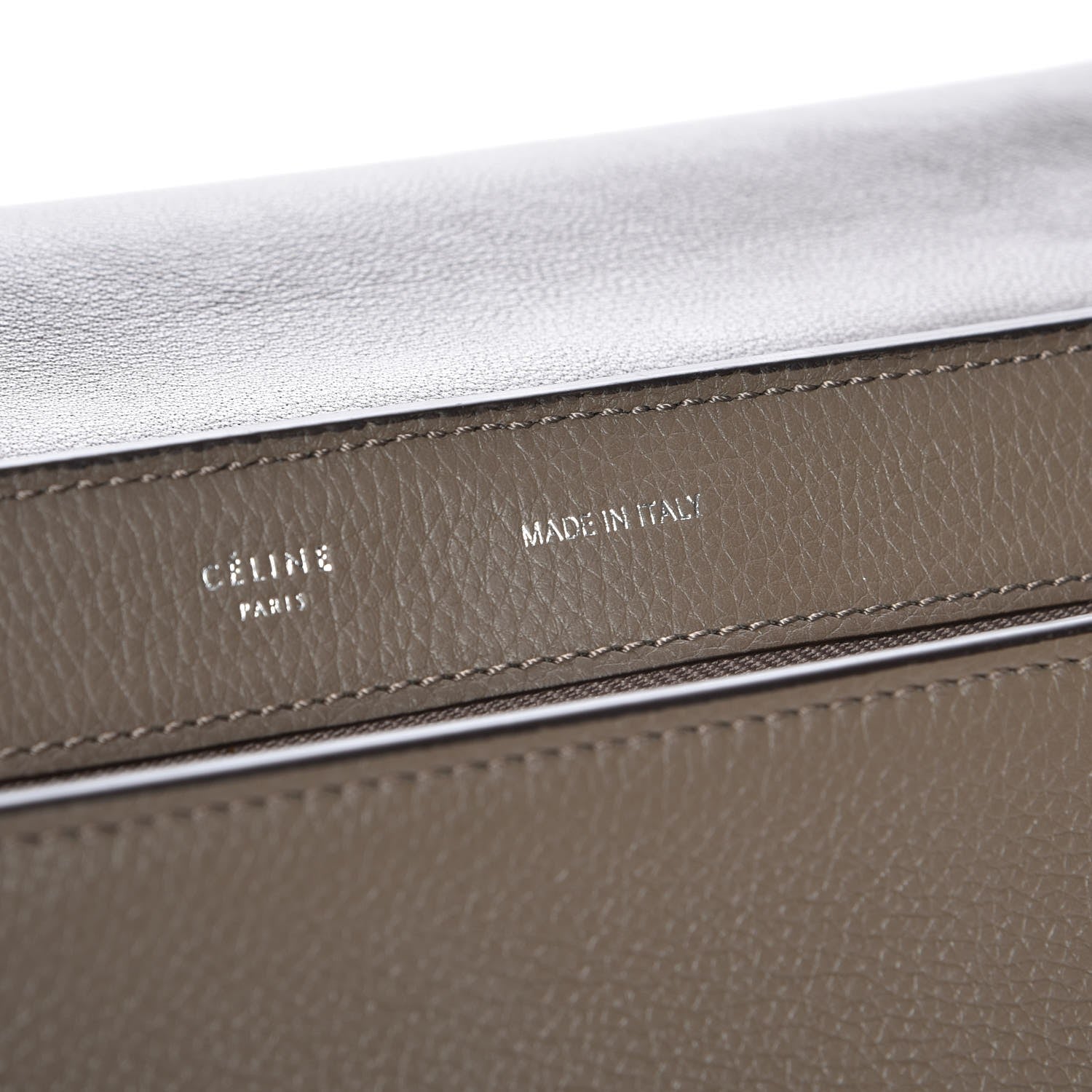 Celine Drummed Calfskin Suede Large Trapeze Souris 7 of 8